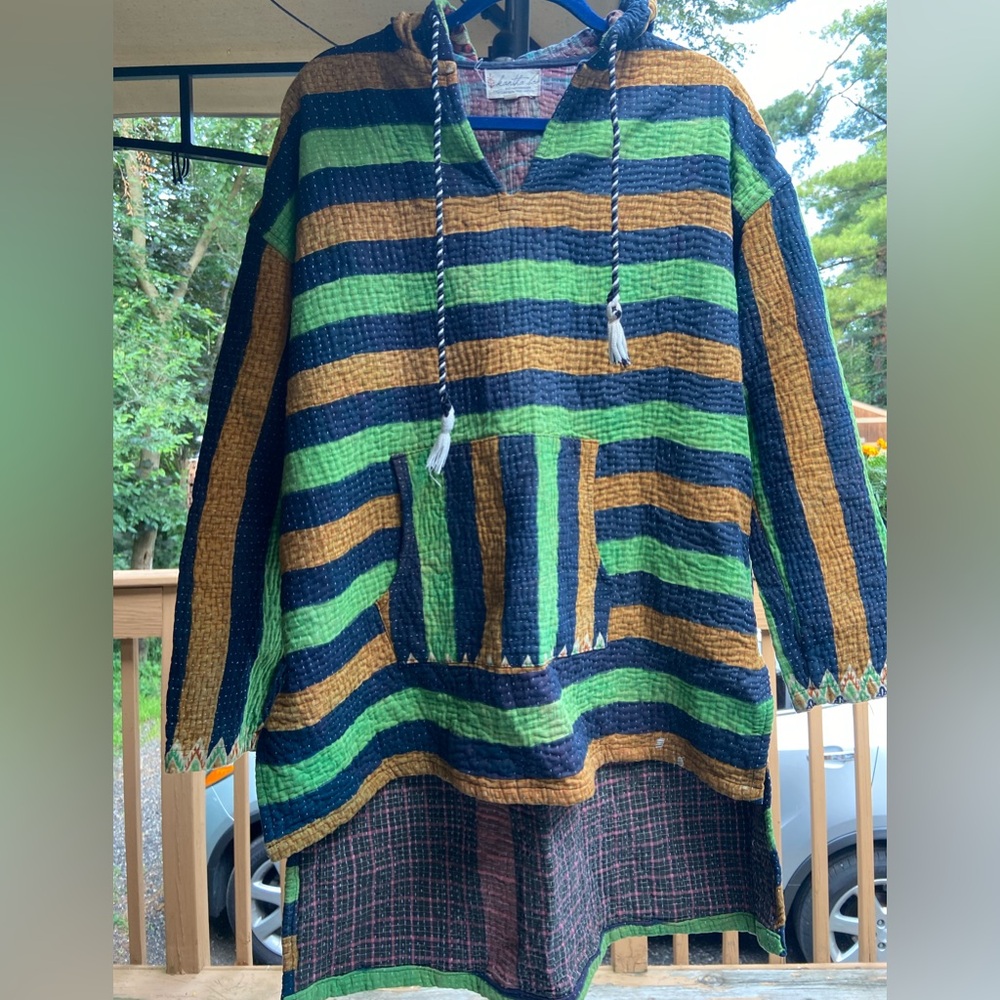 Kantha Bae one of a Kind Boho Vintage Hoodie - One Size Fits Most